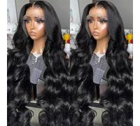 Parrucca frontale in pizzo liscio e dritto 13x4 Parrucca brasiliana in pizzo con capelli umani naturali per donna Parrucca er -28 pollici - 180 densità - Parrucca a onda del corpo 13x6