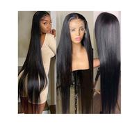 Parrucca frontale in pizzo liscio HD, parrucca in di capelli umani, 180% brasiliani Remy, pre-pizzicate, 8-38", parrucche frontali in trasparente e lisce lunghe(13x6 T Part Wig,24 Inch)