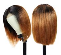 Parrucca Frontale In Pizzo Ombre Miele Biondo Bob Parrucche Castane Lisce Per Capelli Umani Parrucche Marroni In Pizzo Per Donne Nere