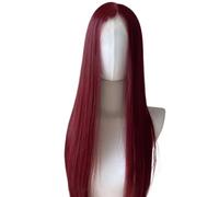 Parrucca frontale in pizzo rosa da 26" 13x4, lunga e dritta, in fibra sintetica resistente al calore, for cosplay Mira(RED_150%_18INCHES)