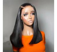 Parrucca Frontale In Pizzo Senza Colla Capelli Umani Lisci 13X4 13X6 Parrucche Corte Trasparenti Hd 200 Density 8 Inch 7X5 Glueless Wig
