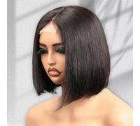 Parrucca Frontale In Pizzo Senza Colla Capelli Umani Lisci 13X6 Hd Parrucche Frontali In Pizzo Trasparente Parrucca Corta A Caschetto 250 Density 14 Inch 13X6 HD Lace Wig