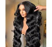 Parrucca Frontale In Pizzo Trasparente HD 13X6 Da Donna Parrucche Brasiliane Con Capelli Umani Ondulati 13X4 Black 26in#250#13x6