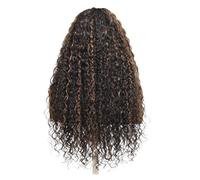 Parrucca frontale riccia ondulata castano dorato senza colla Bye Knots 13x4 Pre-tagliata in pizzo con capelli umani(18inches)