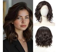 Parrucca Frontale Sintetica Bionda Ombré Corta Da Donna, Caschetto Ondulato A Strati, Lunghezza Alle Spalle, Fibra Resistente Al Calore, Per Uno Stile Quotidiano