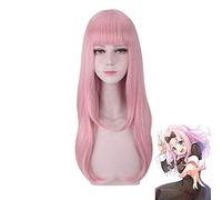 Parrucca Fujiwara Chika 55cm Rosa Riccioli Lunghi Anime Kaguya-Sama: Love Is War Parrucche resistenti al calore Cosplay Parrucche + Cappellino parrucca