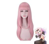 Parrucca Fujiwara Chika 55cm Rosa Riccioli Lunghi Anime Kaguya-Sama: Love Is War Parrucche resistenti al calore Cosplay Parrucche + Cappellino parrucca