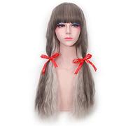 Parrucca GHK Harajuku Lolita lunga ondulata Bang Resistente al calore Sintetico Anime Cosplay Verde chiaro Grigio Bionda Marrone Parrucche per le donne PL-295