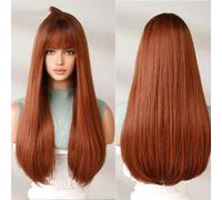 Parrucca gialla Parrucche sintetiche naturali ondulate con frangia per le donne Cosplay Party Usa parrucca per c