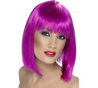 Parrucca Glam Viola Per Donne Adulte Accessorio Per Costume Parrucca Bob Dritta
