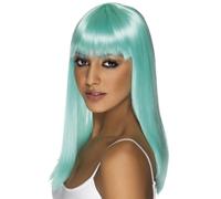 Parrucca Glamourama Donna Lunga Liscia Blu Parrucca Da Festa