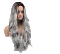 Parrucca Grigia Lunga, Riccia Argento, Donna, Carnevale