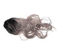 Parrucca grigia sfumata: parrucca lunga ondulata da donna, capelli sintetici
