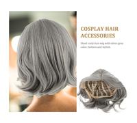 Parrucca Grigio Argento Corta Riccia Parrucche Femminili Di Capelli Corti