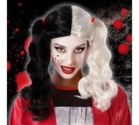 Parrucca Halloween Bianco Arlecchino