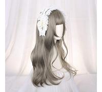 Parrucca Harajuku Lolita dolce quotidiano sfumato Ombre Girl Parrucche ricci Cosplay Principessa Capelli sintetici Colore misto Lungo ondulato Parrucca da festa F