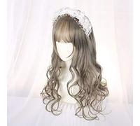 Parrucca Harajuku Lolita dolce quotidiano sfumato Ombre Girl Parrucche ricci Cosplay Principessa Capelli sintetici Colore misto Lungo ondulato Parrucca da festa B