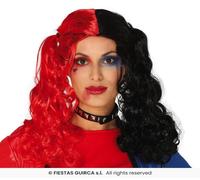 Parrucca Harley Joker Queen Pazza Bicolore Assassino Halloween Teatro