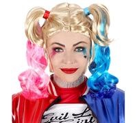Parrucca harley quinn accessorio per costumi e travestimenti carnevale halloween feste a tema