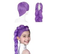 Parrucca Hunter Cosplay, Parrucca lunga viola C0splay, Parrucca Lunga con Treccia Vi0la, Anime Dem0n C0splay Parrucca, Parrucca a treccia lunga vi0la, Trecces Viola Realistiche Per Halloween, Natale