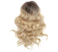 Parrucca in Fibra Resistente al Calore Donna Lunga Marrone Ondulata | Frangia Leggera, Rete Inclusa, Stile Naturale per Vita Quotidiana e Appuntamenti, Adatta a Ogni Volto