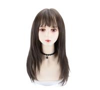 Parrucca in Pizzo Parrucca Capelli lunghi Frangia Capelli spezzati Naturale Modellamento del viso Copricapo completo Copricapo soffice Parrucche da Donna