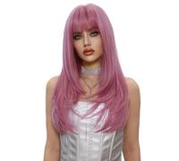 Parrucca in Pizzo Parrucca lunga e dritta a strati, parrucca da donna con testa piena, onda naturale, adatta for l'uso quotidiano Parrucche da Donna