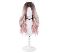 Parrucca in Pizzo Tintura creativa con riga centrale, stile di tintura for capelli ricci e ondulati, grande onda naturale, capelli lunghi e ricci Parrucche da Donna
