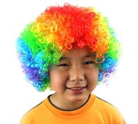 Parrucca in rame Bob Fan-Kids Clown Football Afro Masquerade parrucca per capelli afro parrucca per capelli parrucca nera rossa corta (F, taglia unica)