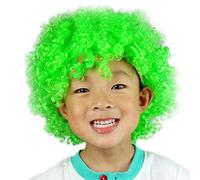 Parrucca in rame Bob Fan-Kids Clown Football Afro Masquerade parrucca per capelli afro parrucca per capelli parrucca nera rossa corta (G, taglia unica)