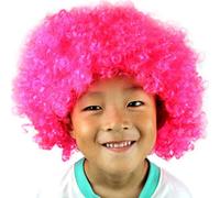 Parrucca in rame Bob Fan-Kids Clown Football Afro Masquerade parrucca per capelli afro parrucca per capelli parrucca nera rossa corta (H, taglia unica)