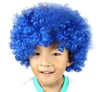 Parrucca in rame Bob Fan-Kids Clown Football Afro Masquerade parrucca per capelli afro parrucca per capelli parrucca nera rossa corta (A, taglia unica)