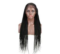 Parrucca Intrecciata Anteriore In Pizzo Sintetico Per Parrucca Da Donna In Pizzo Ombre Coda Di Cavallo Trecce All'uncinetto Parrucca Cosplay Per Capelli #1B 34inch