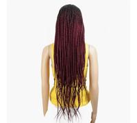 Parrucca Intrecciata Anteriore In Pizzo Sintetico Per Parrucca Da Donna In Pizzo Ombre Coda Di Cavallo Trecce All'uncinetto Parrucca Cosplay Per Capelli TT1B-BG 34inch