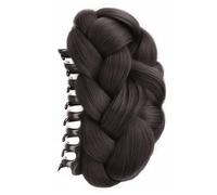 Parrucca intrecciata dall'aspetto naturale per chignon, da donna, con stili voluminosi e clip per eventi formali