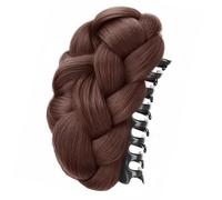 Parrucca intrecciata dall'aspetto naturale per chignon, da donna, con stili voluminosi e clip per eventi formali