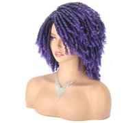 Parrucca Intrecciata Parrucca Corta Bob Per Capelli Sintetici Da 10 Pollici Per Le Donne Parrucca Riccia Torsione Nera Bionda Rossa Dreadlock Faux Locs