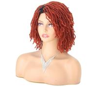 Parrucca Intrecciata Parrucca Corta Bob Per Capelli Sintetici Da 10 Pollici Per Le Donne Parrucca Riccia Torsione Nera Bionda Rossa Dreadlock Faux Locs