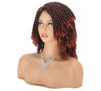 Parrucca Intrecciata Parrucca Corta Bob Per Capelli Sintetici Da 10 Pollici Per Le Donne Parrucca Riccia Torsione Nera Bionda Rossa Dreadlock Faux Locs