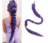 Parrucca K-Pop con codine viola | Codine con filo laser | Capelli sintetici avanzati, adatti per acconciature d'avanguardia, giochi di ruolo e stile da festa Fibra ad alta temperatura
