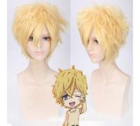 Parrucca Karneval YOGI Cosplay Uomo Ragazzi 30 cm Capelli sintetici corti ricci resistenti al calore Halloween comune Karneval Parrucche bionde + parrucca c Karneval Karneval Parrucca PL-172
