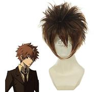 Parrucca Katekyo Hitman Reborn Sawada Tsunayoshi Cosplay Parrucca marrone corta soffice parrucca per capelli in fibra resistente al calore Perucas KUZZ011H