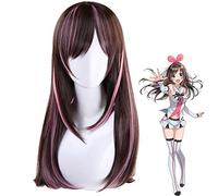 Parrucca Kizuna AI Cosplay Costume AIChannel Donne Capelli sintetici resistenti al calore lunghi Festa di Halloween Parrucche con giochi di ruolo + Cappellino parrucca gratuito
