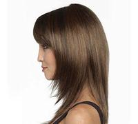 Parrucca liscia marrone chiaro naturale alla moda per le donne parrucche eleganti capelli di media lunghezza