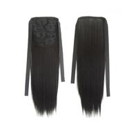 Parrucca liscia per la salute, coda di cavallo, extension per capelli, opache realistiche, senza cuciture, per legatura, coda di cavallo per l'uso quotidiano nelle donne (Black Brown, 45 cm)