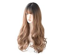 Parrucca Long Wavy Wigs For Women Synthetic Heat Resistant Fiber Wig Sweet Girl Wig Parrucche da donna (Color : C, Size : 26in)