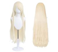 Parrucca lunga 100cm, parrucca cosplay costume anime universale, perfetta per feste, uso quotidiano, festival e Halloween, ideale per TV, film e cosplay di personaggi (Biondo chiaro)
