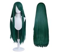 Parrucca lunga 100cm, parrucca cosplay costume anime universale, perfetta per feste, uso quotidiano, festival e Halloween, ideale per TV, film e cosplay di personaggi (Verde scuro)