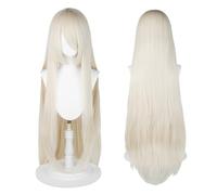 Parrucca lunga 100cm, parrucca cosplay costume anime universale, perfetta per feste, uso quotidiano, festival e Halloween, ideale per TV, film e cosplay di personaggi (Biondo platino)