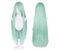 Parrucca lunga 100cm, parrucca cosplay costume anime universale, perfetta per feste, uso quotidiano, festival e Halloween, ideale per TV, film e cosplay di personaggi (Verde pastello)